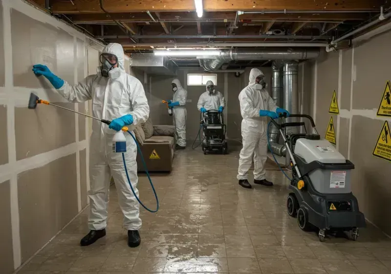 Basement Moisture Removal and Structural Drying process in Corinth, TX